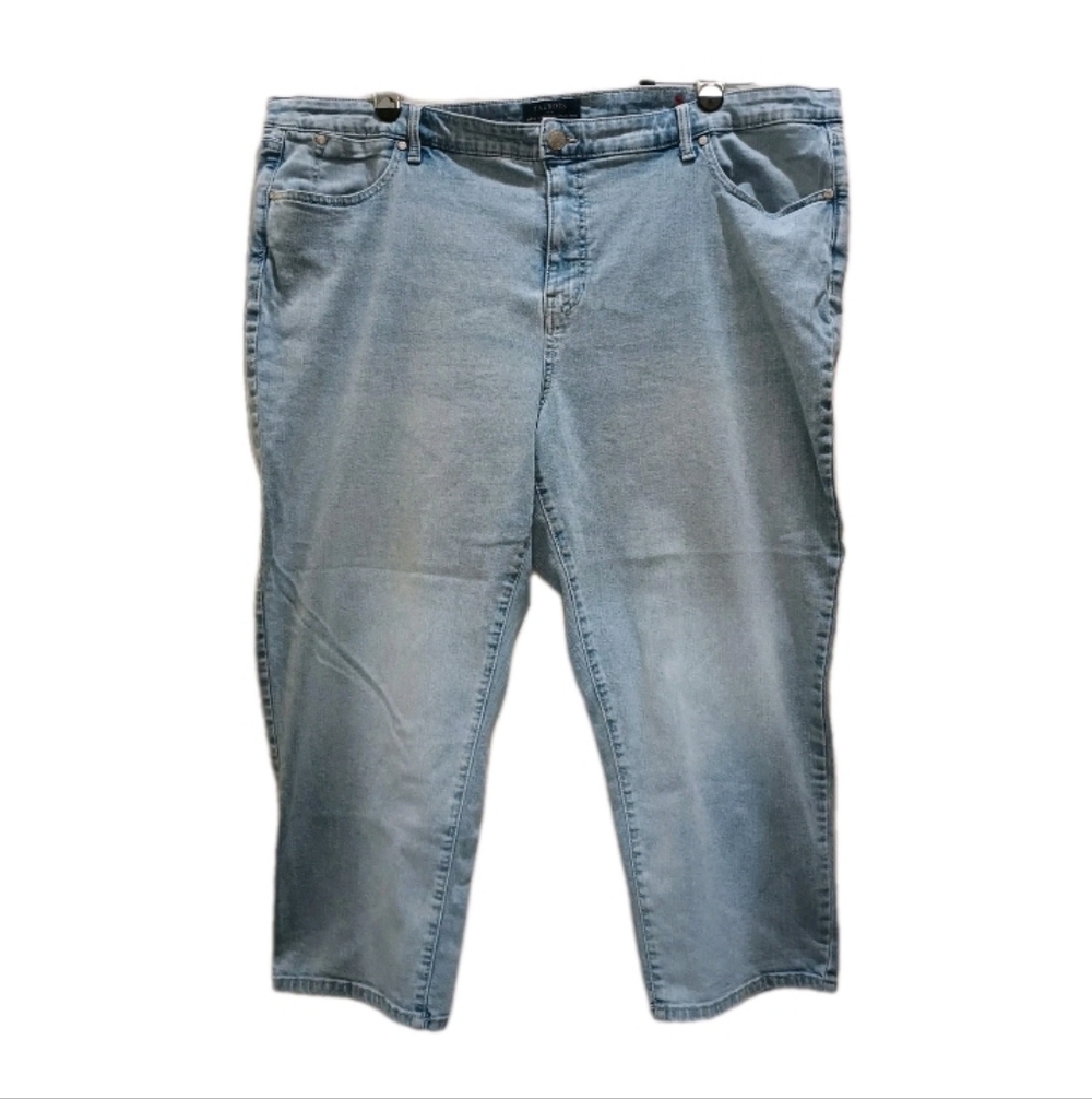 Talbots Straight Leg Crop Jeans Light Wash Blue Size 24W